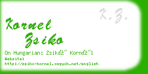 kornel zsiko business card